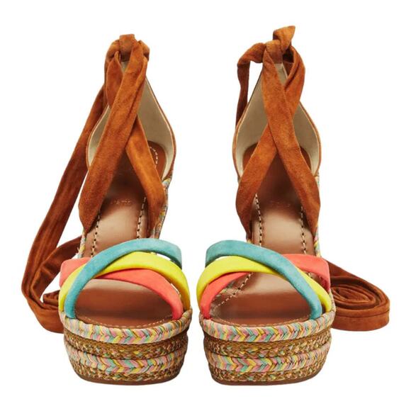 Christian Louboutin Lagoadonna 120 Brown Lace Up Platform Wedge Sandal Heel 41 - Picture 5 of 7